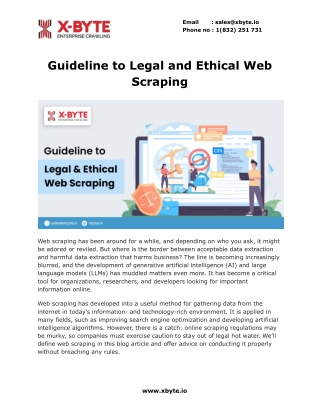 Guideline to Legal and Ethical Web Scraping