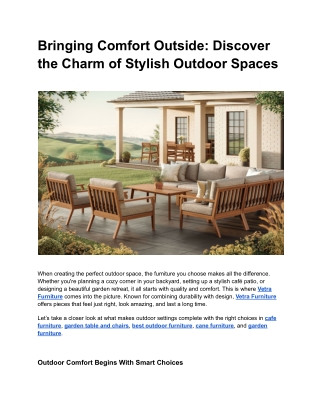 Smart Outdoor Living with the Best Outdoor Furniture