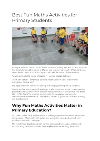 Best Fun Maths Activities for Primary Students