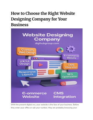 How to Choose the Right Website Designing Company for Your Business