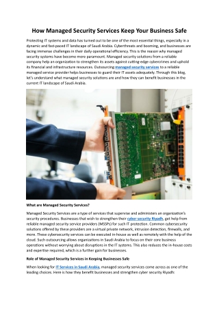 how managed security services keep your business
