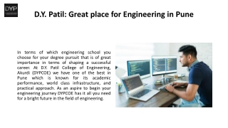 d y patil great place for engineering in pune