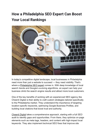 How a Philadelphia SEO Expert Can Boost Your Local Rankings
