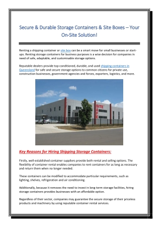 secure durable storage containers site boxes