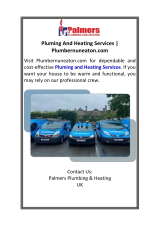 Pluming And Heating Services  Plumbernuneaton.com