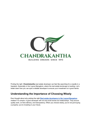 Real estate developers in jigani bangalore