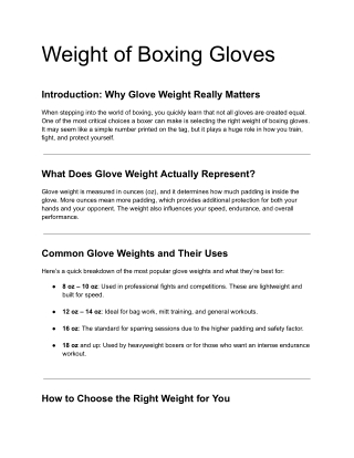 weight of boxing gloves