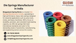 Die Springs Manufacturer in India