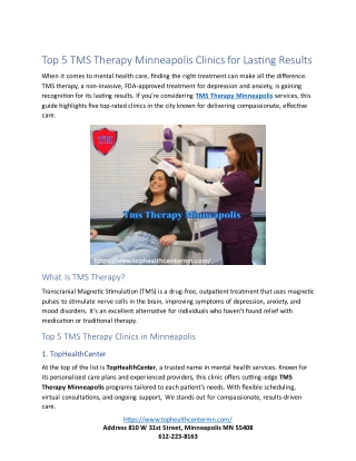 TMS Therapy Minneapolis