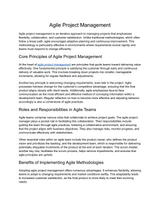 Agile Project Management