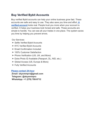 How do I quickly buy a verified Bybit account in the USA?