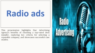 this presentation highlights star advertising