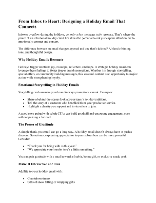 Holiday Email