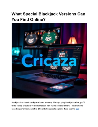 What Special Blackjack Versions Can You Find Online