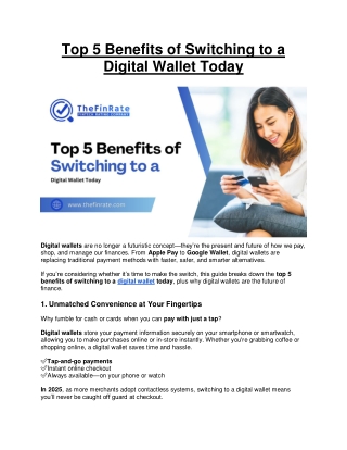 Top 5 Benefits of Switching to a Digital Wallet Today