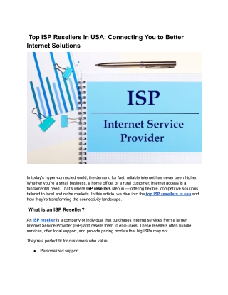Top ISP Resellers in USA_ Connecting You to Better Internet Solutions