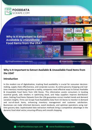 Extract Available & Unavailable Food Items from USA
