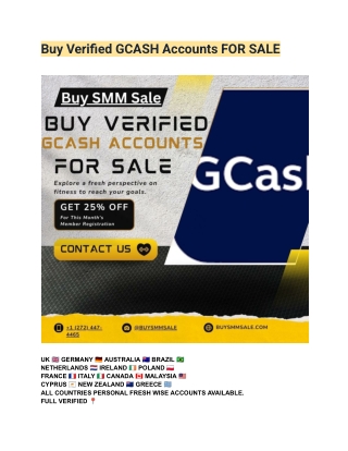 Buy Verified GCASH Accounts FOR SALE