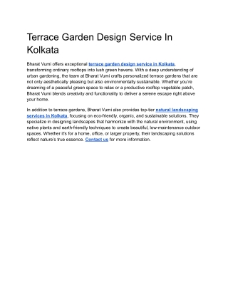 Terrace Garden Design Service In Kolkata