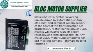 Top BLDC Motor Supplier Powering Innovation in Indian Industries