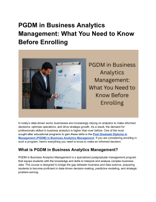PGDM in Business Analytics Management_ What You Need to Know Before Enrolling