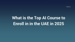 What is the Top AI Course to Enroll in in the UAE in 2025