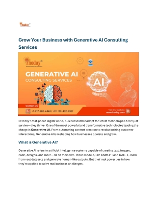 Grow Your Business with Generative AI Consulting Services