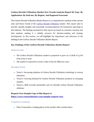 Carbon Dioxide Utilization Market Size 2037