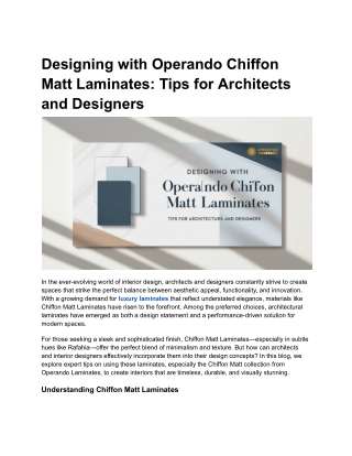 Designing with Operando Chiffon Matt Laminates_ Tips for Architects and Designers