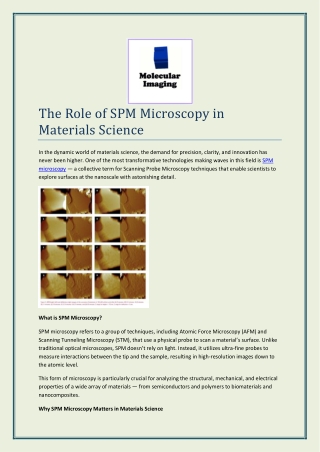 the role of spm microscopy in materials science