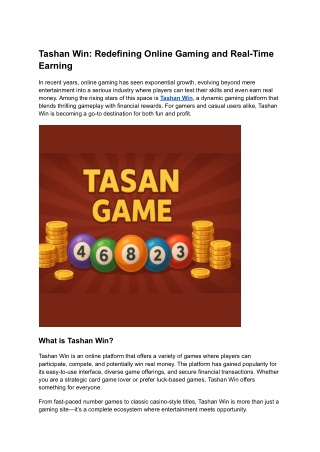 tashan win redefining online gaming and real time
