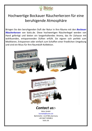 Hochwertige Bockauer Räucherkerzen für eine beruhigende Atmosphäre
