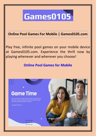 Online Pool Games For Mobile Games0105.com