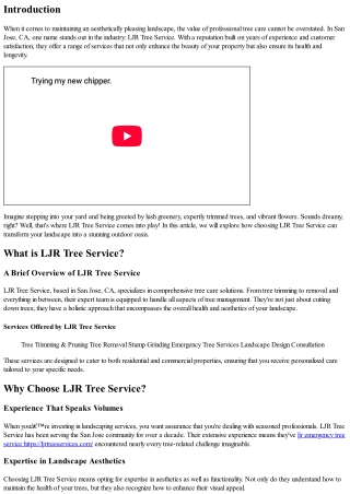 Choosing LJR Tree Service for Aesthetically Pleasing Landscapes