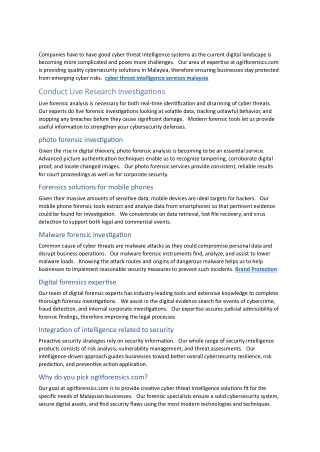 cyber threat intelligence services malaysia