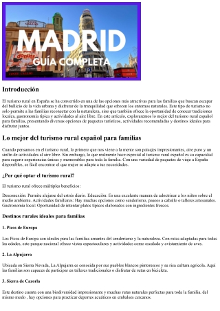 Lo mejor del turismo rural español para familias