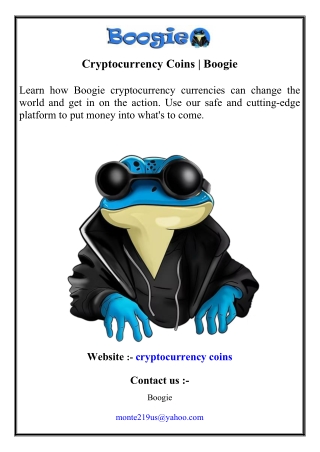 Cryptocurrency Coins Boogie