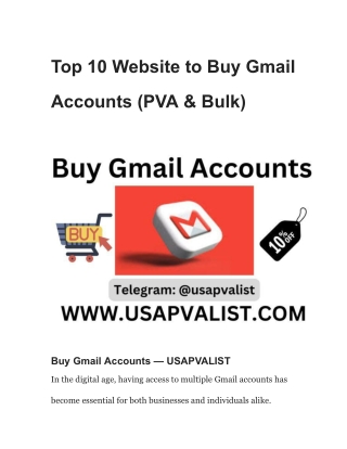 Top 6 Website to Buy Gmail Accounts (PVA & Bulk)