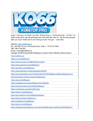 KO66 – Đặt cược như một chiến binh, rút tiền như một tỷ phú