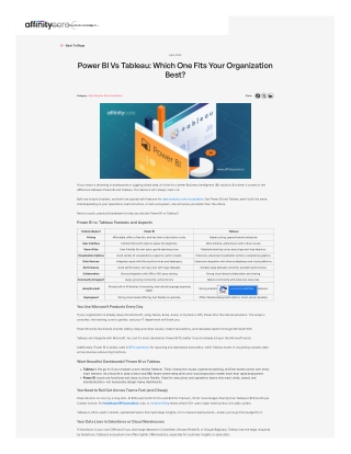Power BI vs Tableau