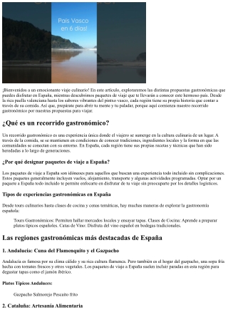 Un recorrido gastronómico por nuestras propuestas para  vagar