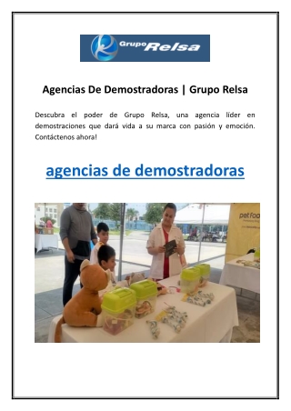 Agencias De Demostradoras