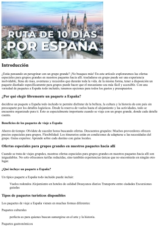 Ofertas especiales para grupos grandes en nuestros paquetes hacia allí