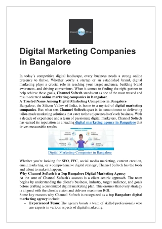 Digital Marketing Companies in Bangalore