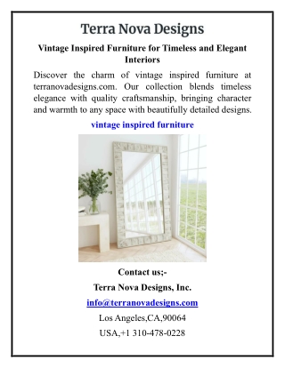 Vintage Inspired Furniture for Timeless and Elegant Interiors
