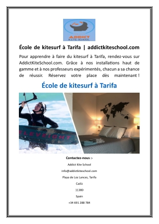 École de kitesurf à Tarifa  addictkiteschool.com