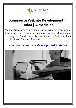 ecommerce website development in dubai ajmedia ae