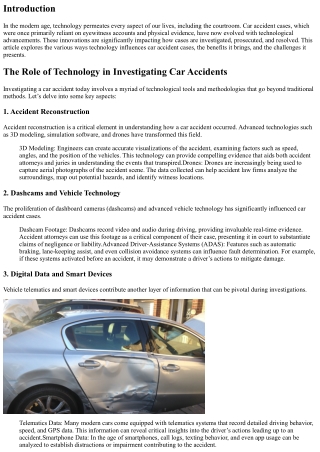 How Technology is Impacting Car Accident Cases