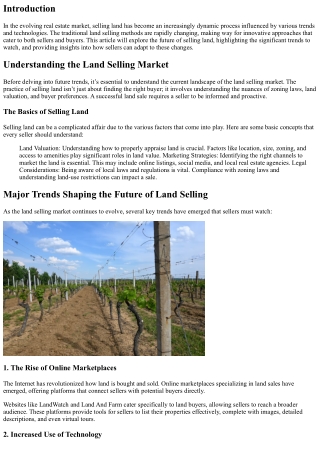 The Future of Selling Land: Trends to Watch