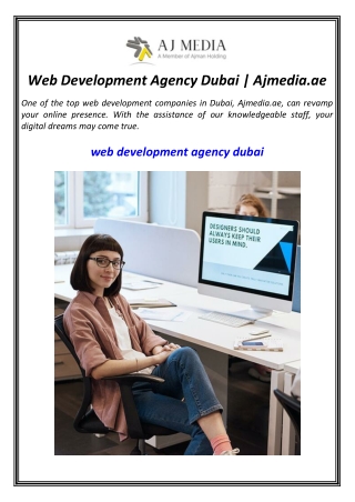 Web Development Agency Dubai  Ajmedia.ae